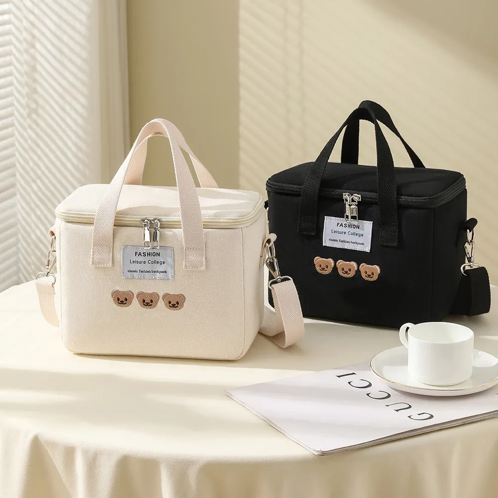 

Изолированная сумка для мамы с милым медведем — термоорганайзер для детских бутылочек и подгузников с ремешком через плечо