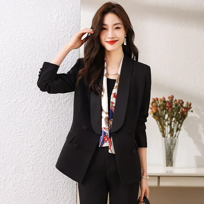 Blazer da donna viola Blazer da donna primavera Office Lady Business Work Wear giacca formale Casual in cotone elegante cappotto pantaloni abito da ballo