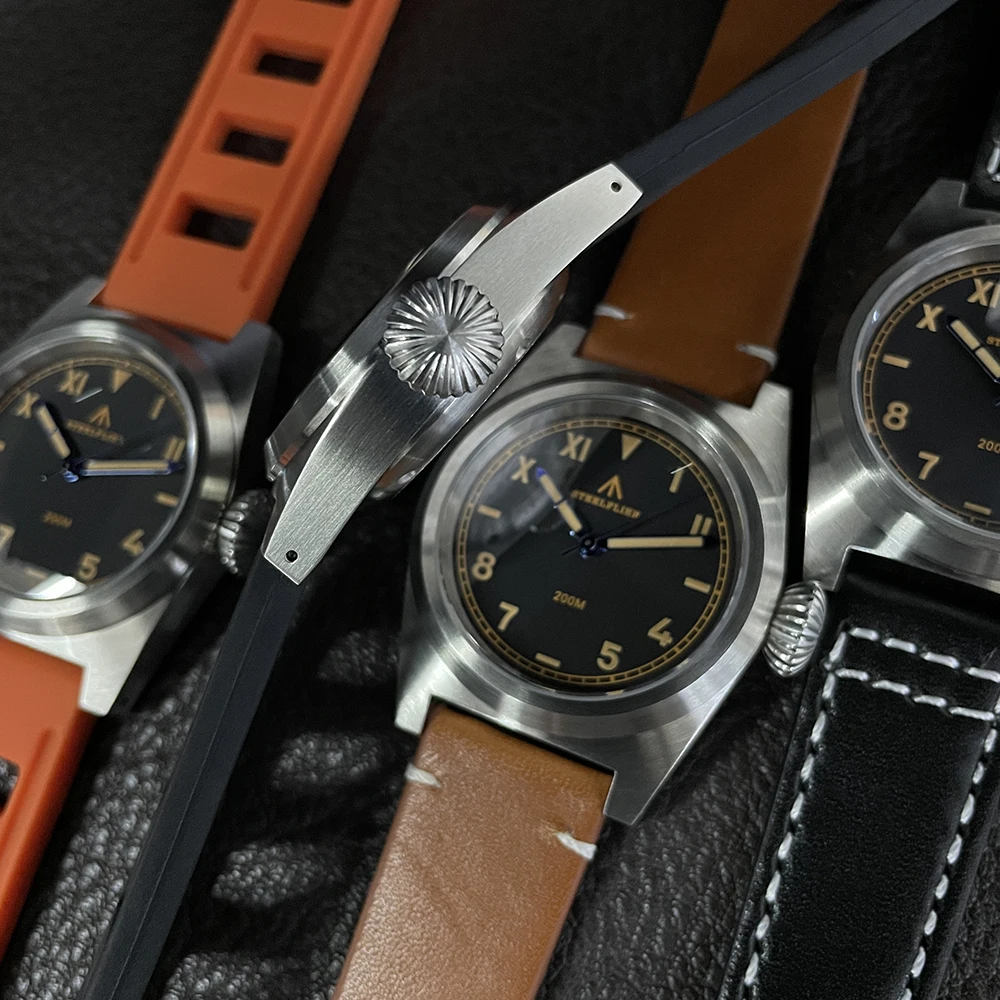 STEELDIVE Men Pilot Watch Military Sport Watch 38mm Quartz Wristwatch 200m Waterproof C3 Luminous Sapphire  VH31