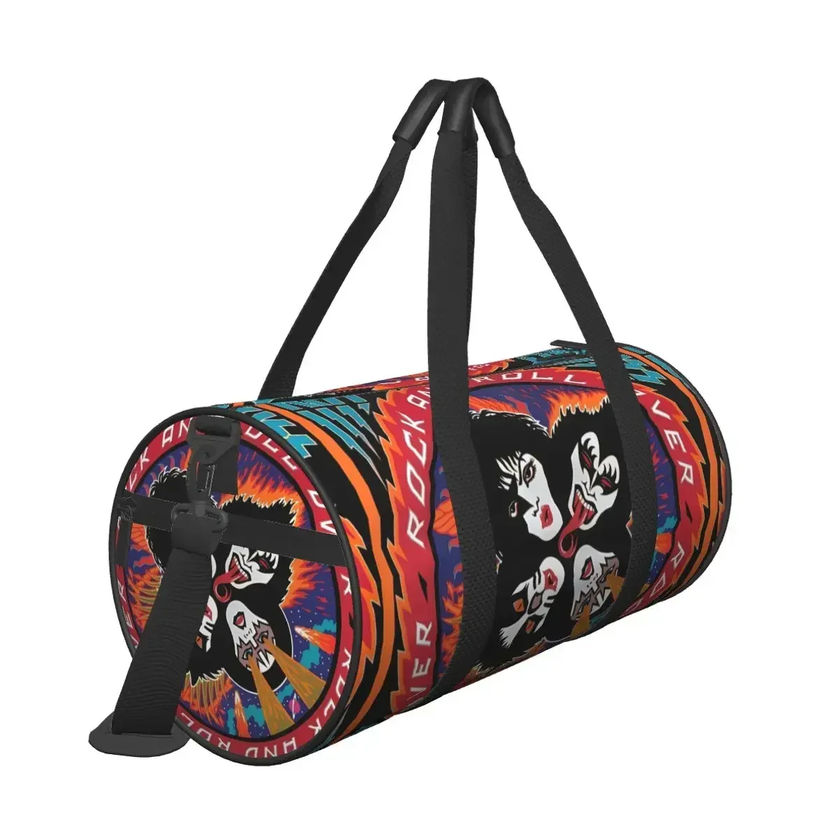 Kiss Travel Bag Fashion Rock And Roll Casual Gym Bag Men Women Custom Large Novelty Sports Fitness BagsPortable Handbags