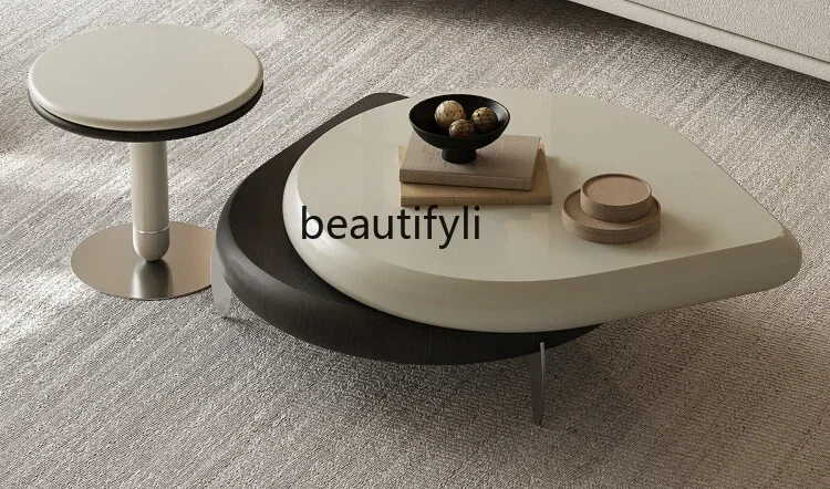 

Y Italian minimalist rotating coffee table combination special-shaped living room home light luxury high-end designer