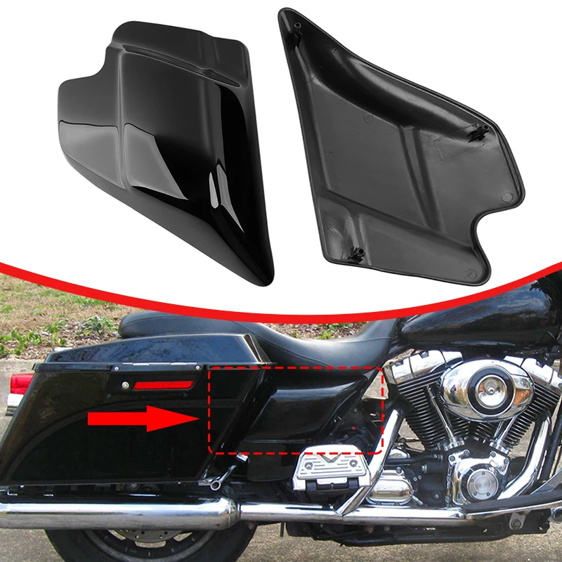 

For Harley Davidson Touring Electra Road Glide Road King 1997-2008 Motorcycle Black Battery Side Fairing Covers Left Right Cap