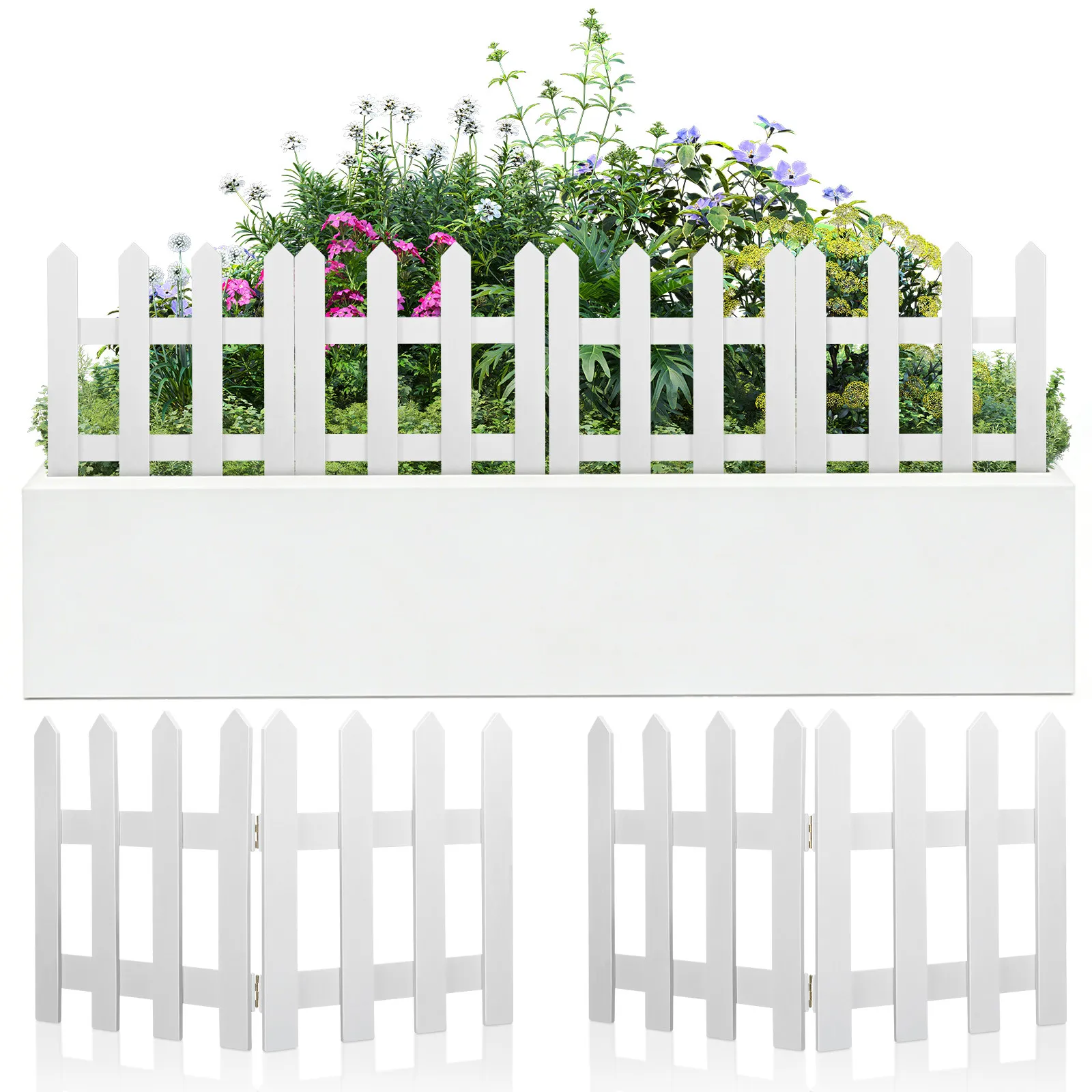 

Набор деревянных миниатюрных заборчиков-штакетников 1,2 м – для сада, газона, улицы, украшения рождественской елки