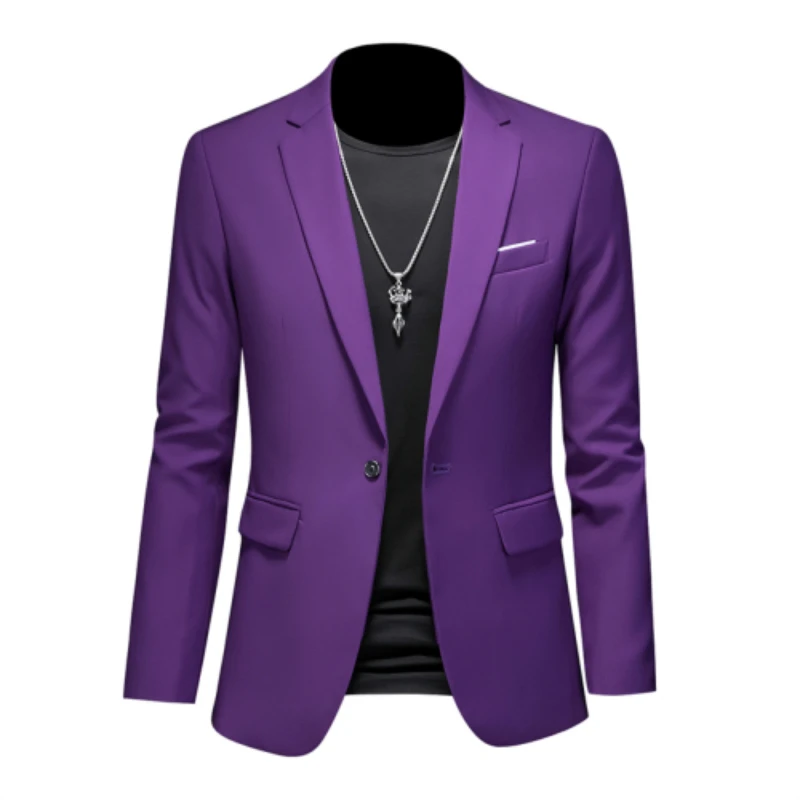 15-color boutique fashion suit 6XL men\'s slim groom wedding suit jacket business office suit casual solid color suit jacket