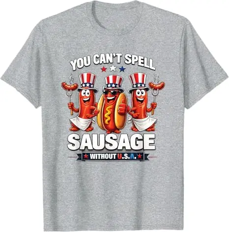 Du kannst die Wörter „Wurst ohne USA“ nicht aufreißen, wenn du das 4. Juli Amerika-Flaggen-T-Shirt Y2k „Stolzer Amerikaner“ mit patriotischem Grafik-Aufdruck für Herrenkleidung nennst. – Detail 11