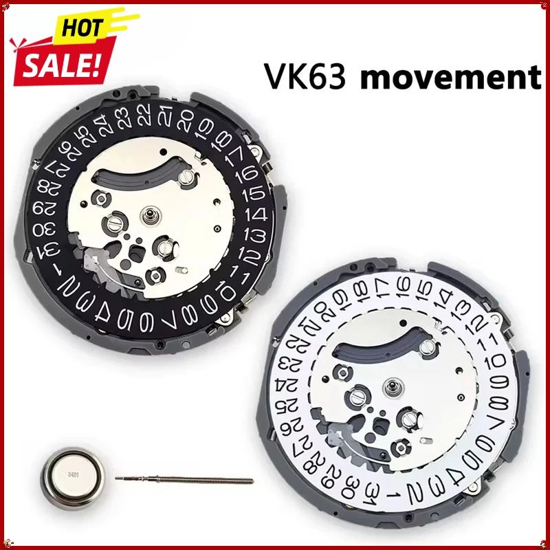 Reloj multifuncional deportivo con movimiento de cuarzo importado de Japón VK63, calendario de 24 horas a las 3 en punto, con múltiples pines, accesorios deportivos