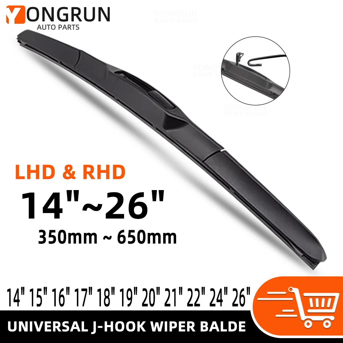 J U Hook Wiper Blade General Universal Windshield Windscreen Rubber Car Accessories 14