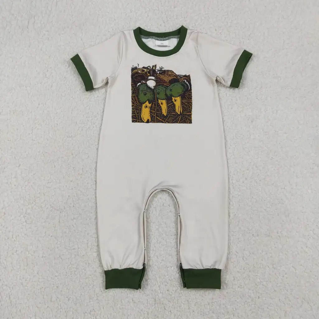 Mallard Ducks Green Baby Boys Romper