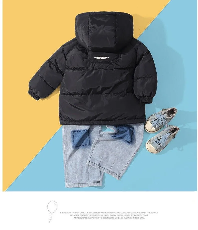 أطفال ملابس الفتيات جديد الأطفال معطف الشتاء سميكة معطف القطن معطف الباردة واقية مقنعين سترة خارجية دافئة الملابس الشتوية #5