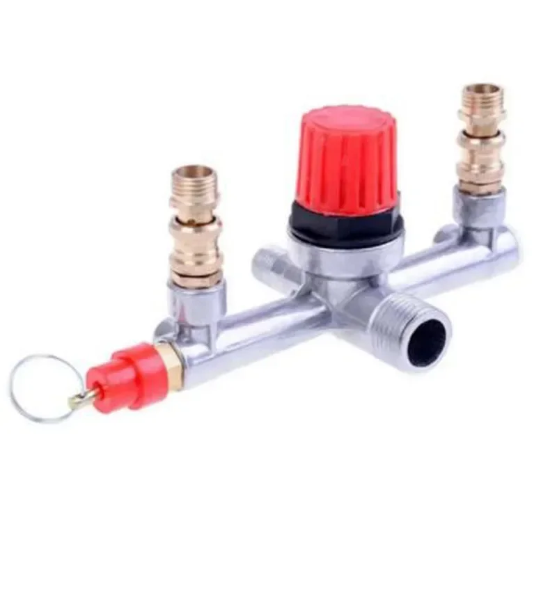 Air Compressor Pressure Valve Switch Control Manifold Regulator Gauges Tools 20mm External Thread