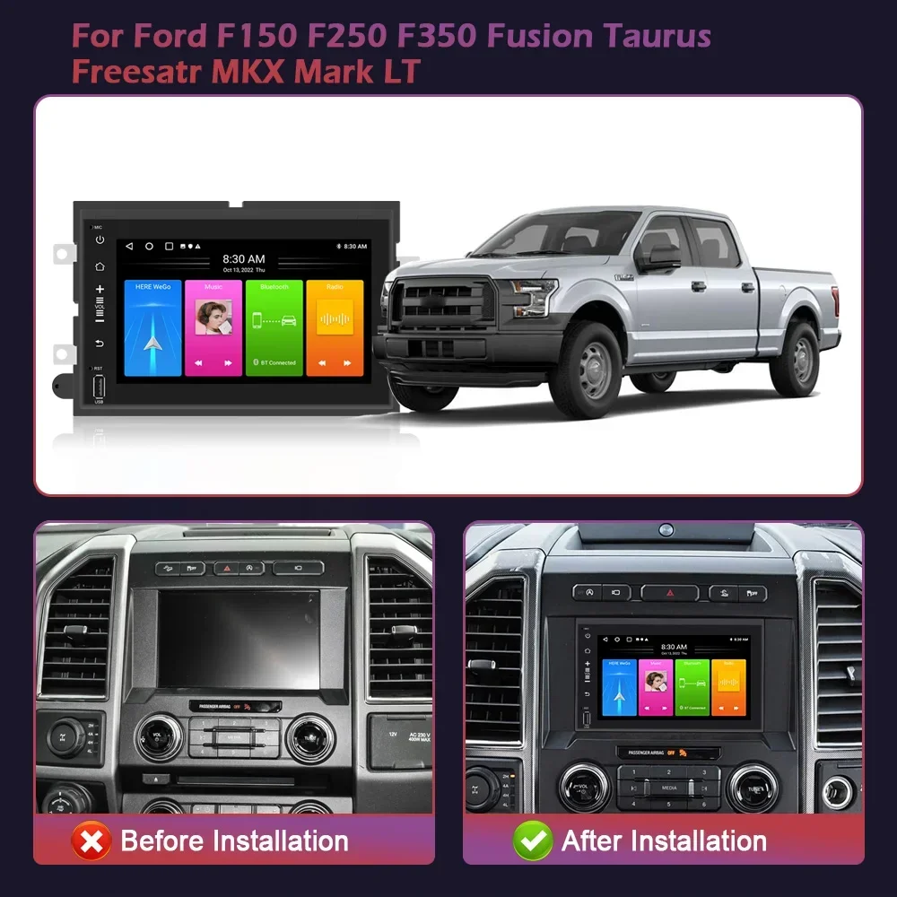 Android 13 stereo 2 DIN obrazovka  pro Ford F150 F250 F350 fúze býk freesatr MKX označit LT rádio multimediální bezdrátový