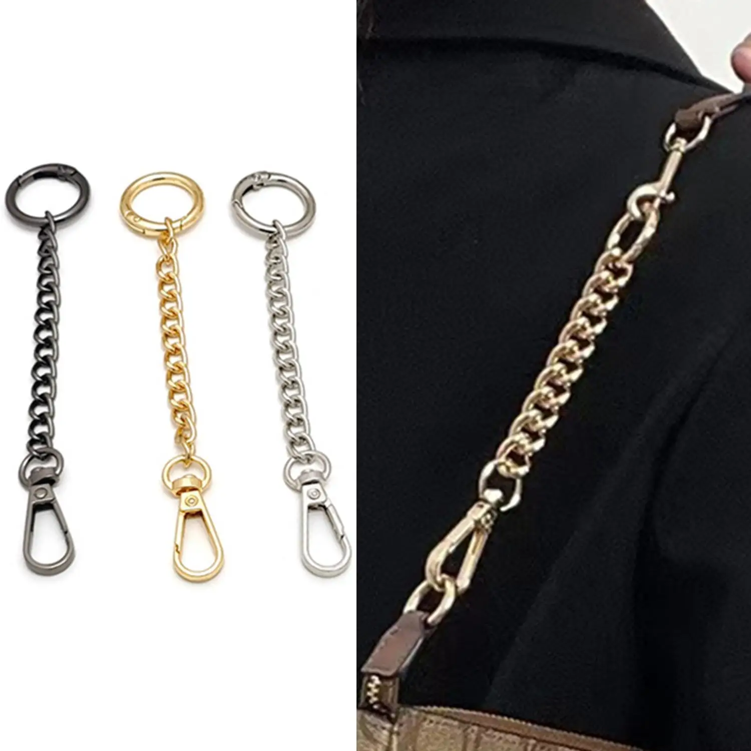 

14cm Metal Chain Handle Replacement Chain Golden Silvery Chain For Jewelry Making Findings Bag Chain Strap