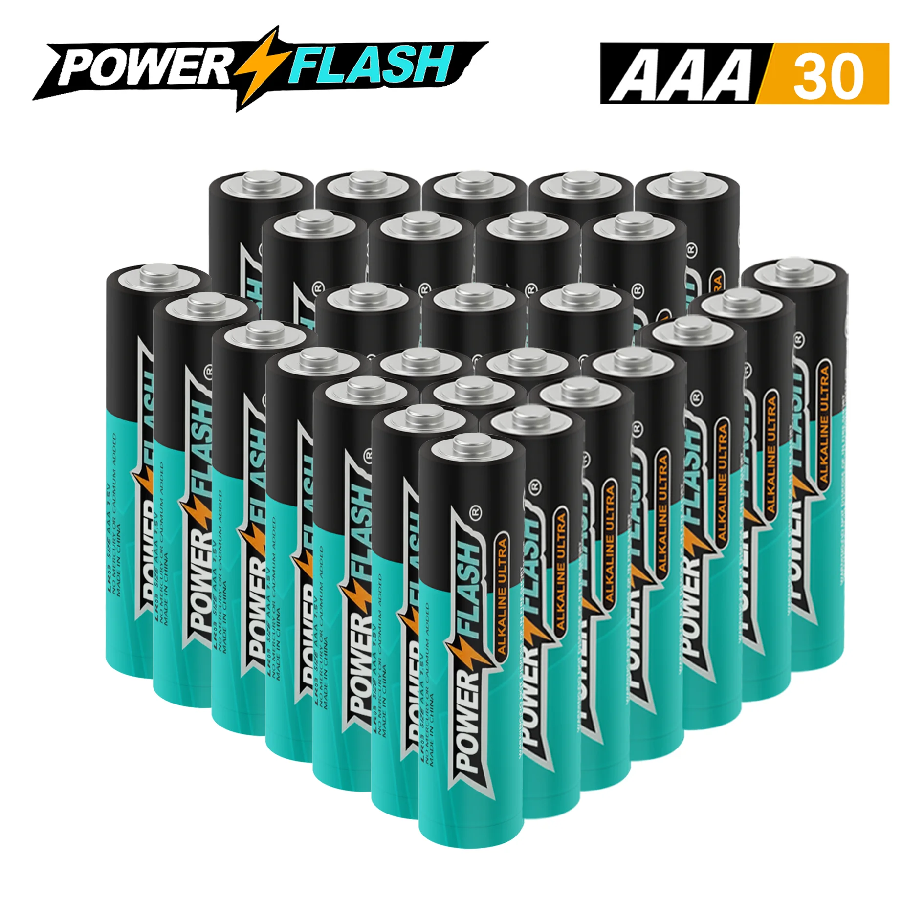 

Small Pack Powerflash Aaa-30Count с 10-летней гарантии без утечек, долговечная мощность - щелочной компактный размер 1,5 В