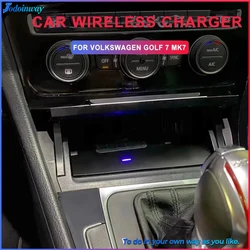 Car wireless charger for Volkswagen Golf 7 MK7 2013-2019 charging mat phone holder mount fast charge accessories interior