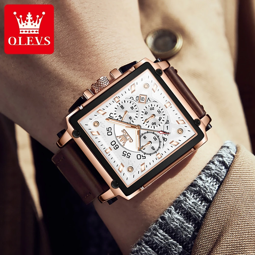Men's Luxury Quartz Watch, Waterproof Leather Strap