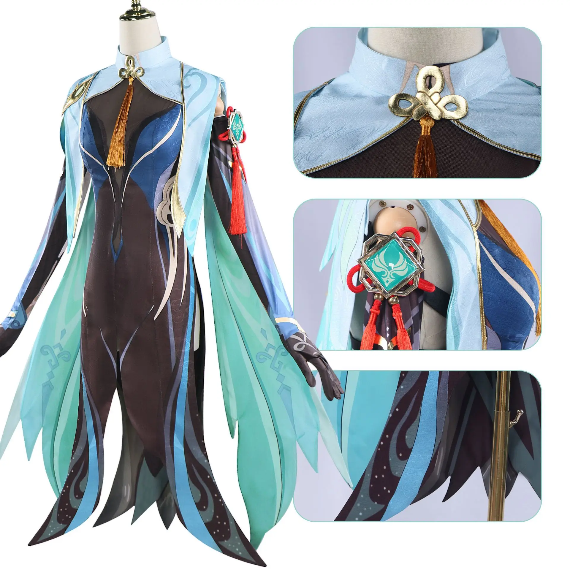 Xianyun Cosplay Costume Game Genshin Impact Cloud Retainer Dress Wig Full Set Chinese Style Clothing Halloween Role Play Outfit