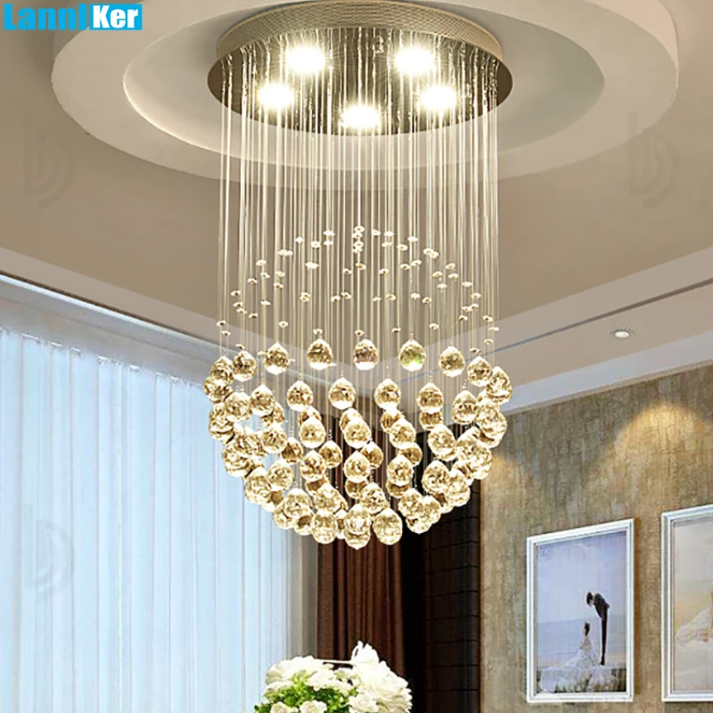 

Modern LED Ceiling Light Round Chrome K9 Crystal Ceiling Lamp for Dining Room Living Room Home Design Restaurant Ceiling Lights