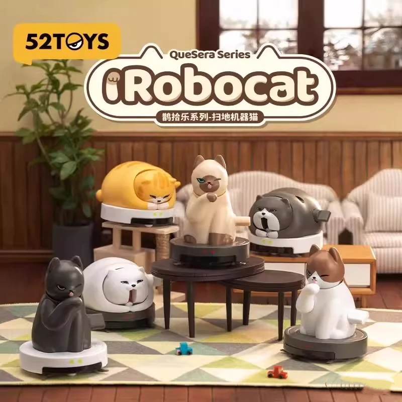 

52TOYS Quesera Series Подметальная Robocat Слепая коробка Мода Мультфильм Милые животные Передвижная Заводная игрушка Настольный орнамент Таинственный подарок
