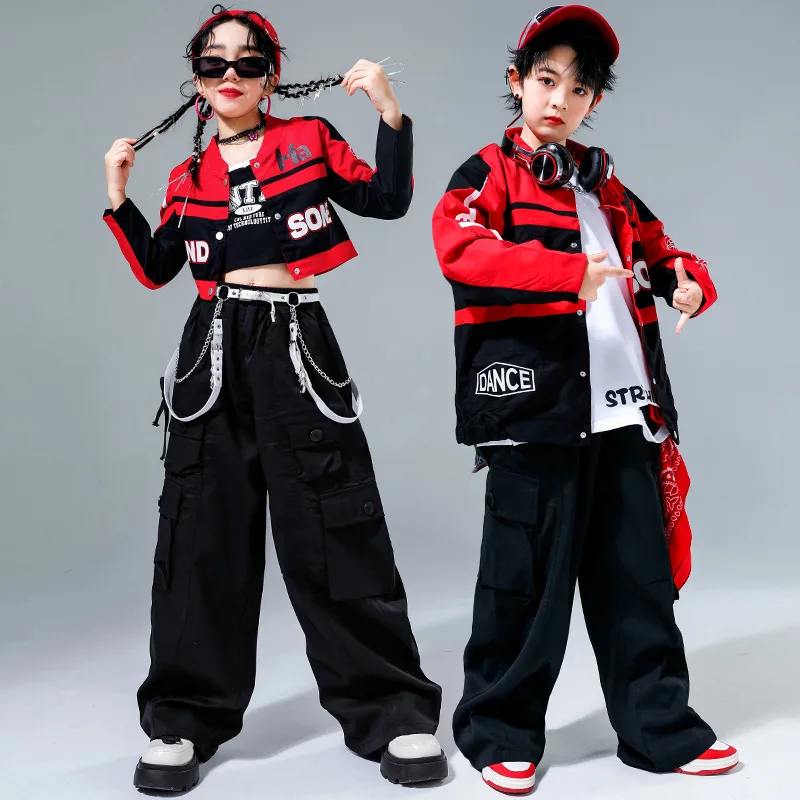 

Детские костюмы для уличных танцев, костюмы для джазовых танцев для девочек, комплекты для выступлений в стиле хип-хоп для мальчиков, костюмы для показов мод