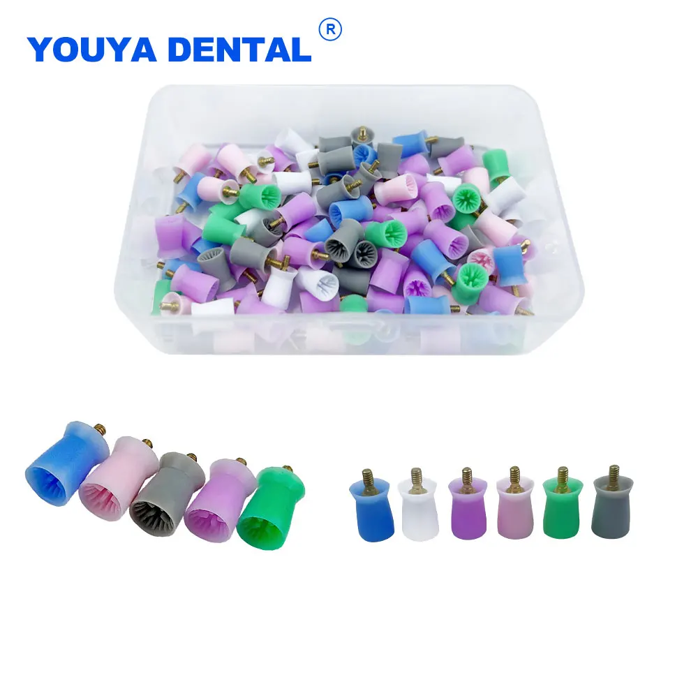 

Disposable Dental Polishing Cup Rubber Tooth Brush Pages Prophy Cup Polisher for Low Speed Handpiece Teeth Whitening Dentist