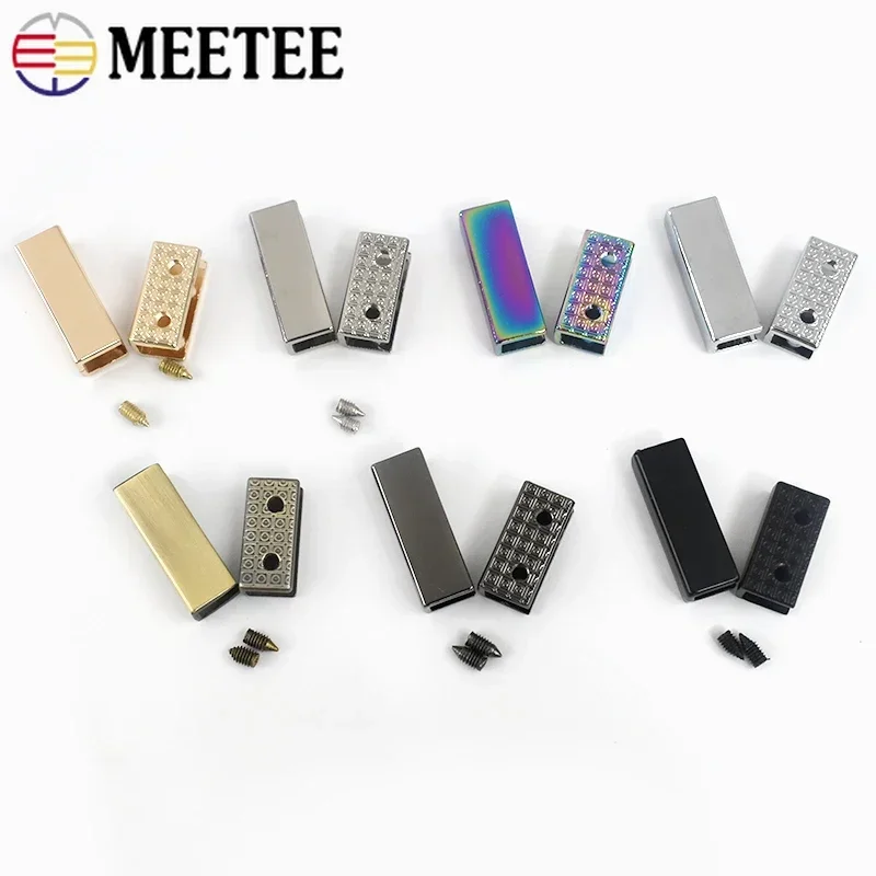 10-50 Stuks 19/25mm Metalen Gesp voor Riem Tip Rechte Kantenverlijming Sluiting Tas Riem Zijclip Decoratie Schroef Knop Accessoires