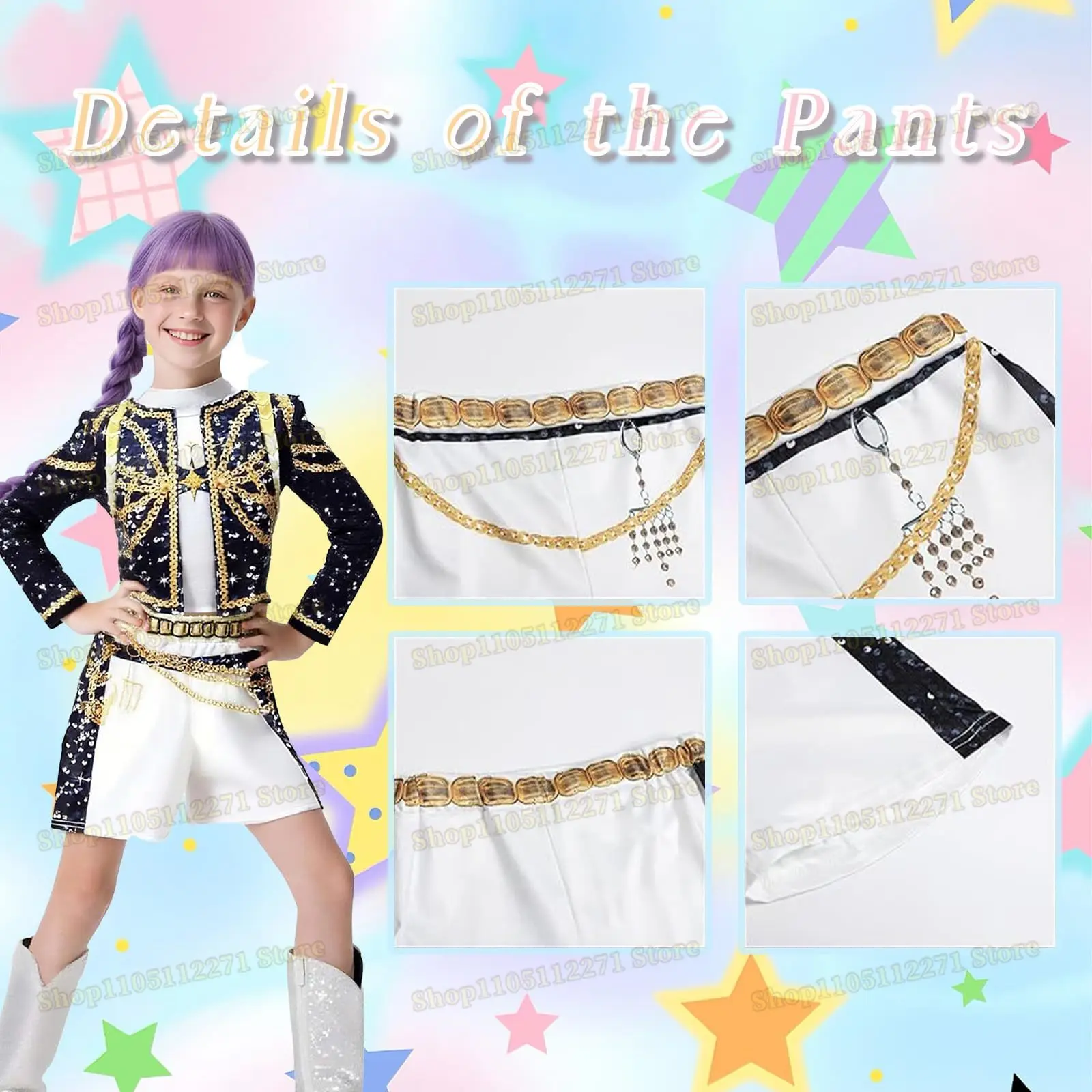 New 2025 Anime KPop Huntrix Zoey Mira Rumi Demon Hunters Cosplay Costume Girls White Black Golden Halloween Outfit
