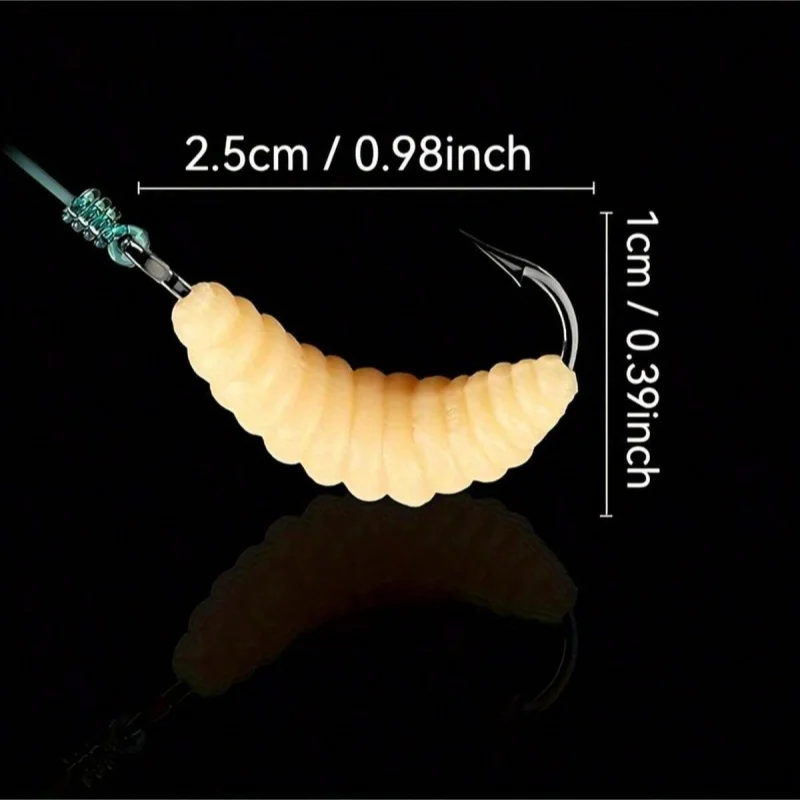 مجموعة طُعم صيد السمك المطاطي مع خطافات - طُعم نكش متعدد الاستخدامات لسمك السلمون المرقط والكرابي Bluegill مثالي لصيد الأسماك في المياه العذبة