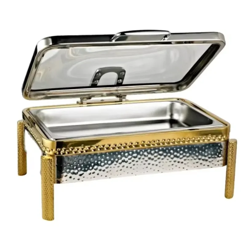 Catering Supplies, Arabian Rectangle Gold Insulation Plate, Forged 9L Insulation Plate Buffet Set, Ramadan
