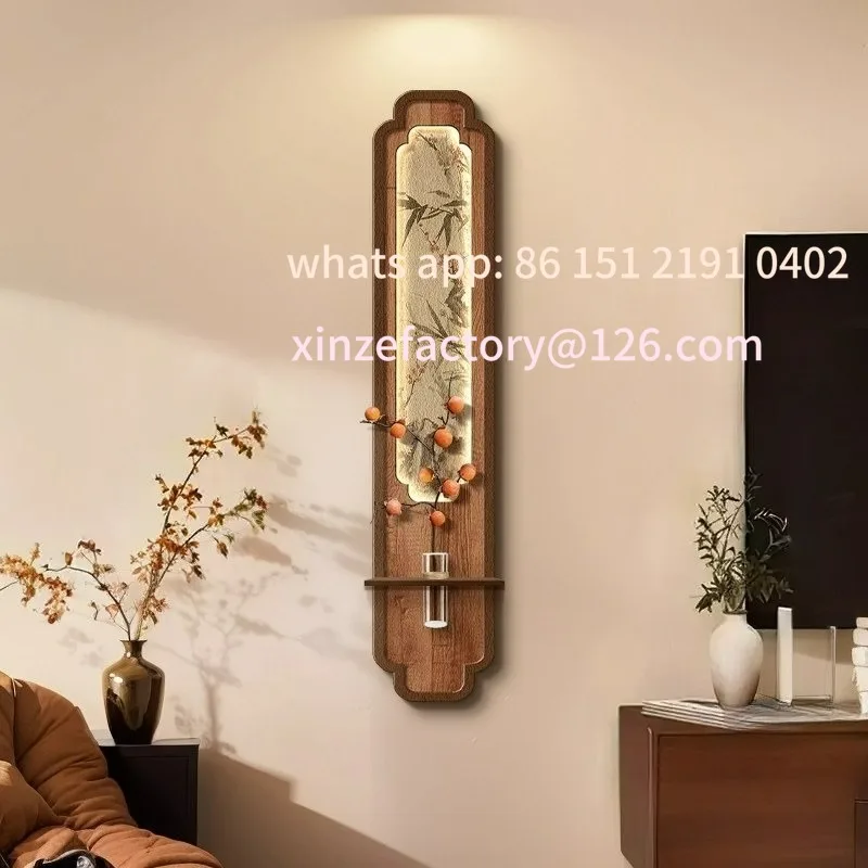 Customizable living room TV background wall decorative painting antique slender strip entrance mural