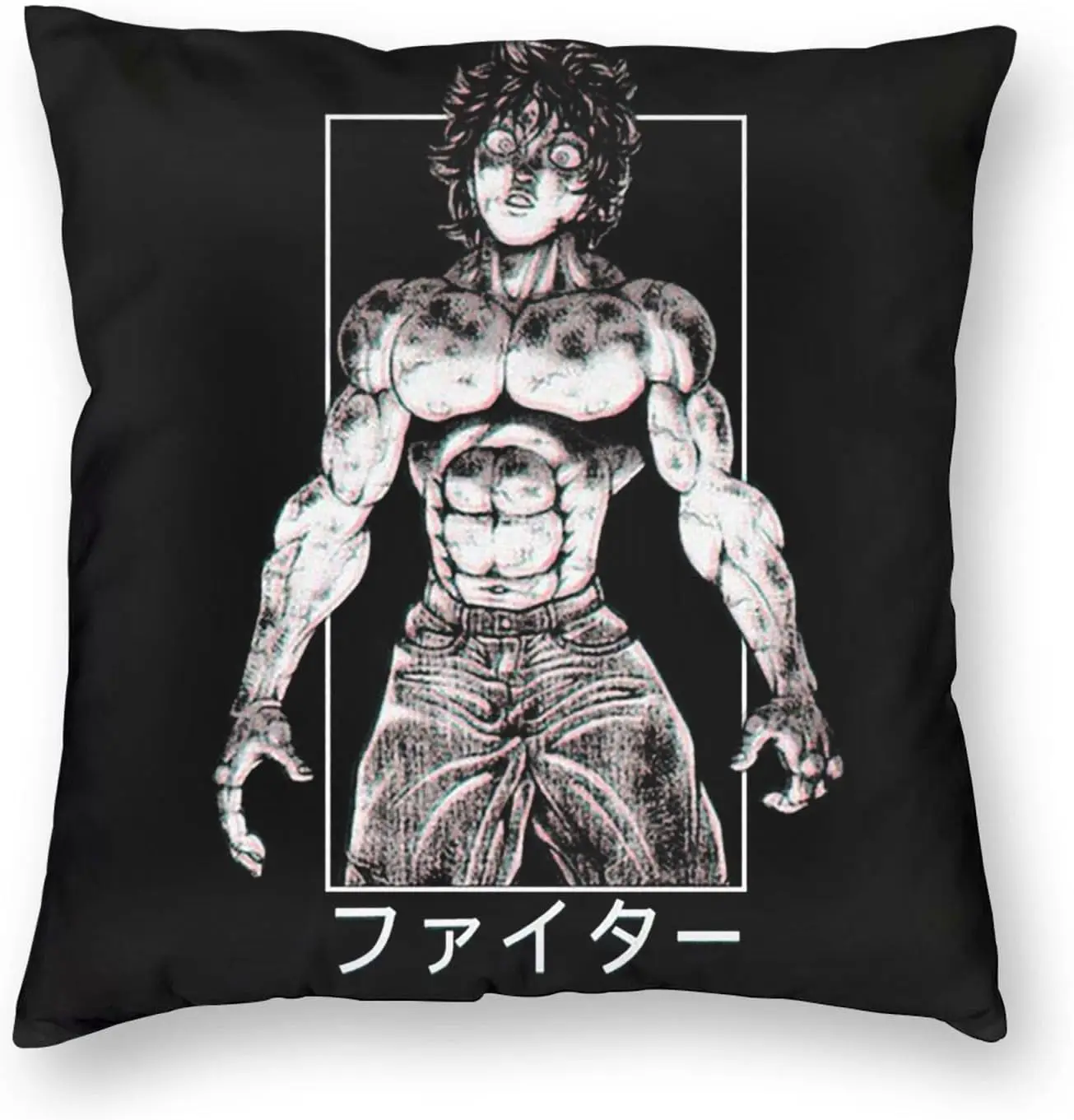 Baki The Grappler Throw Pillow Covers Pillowcases Square Anime Decorative Covers Cushion