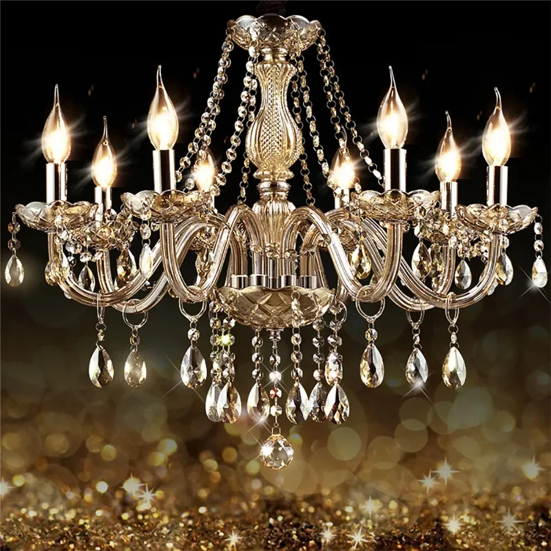 BRIGHT European Crystal Pendent Lamp Luxury Living Room Restaurant Bedroom Villa Hotel Clothing Store  Beauty salon Chandelier