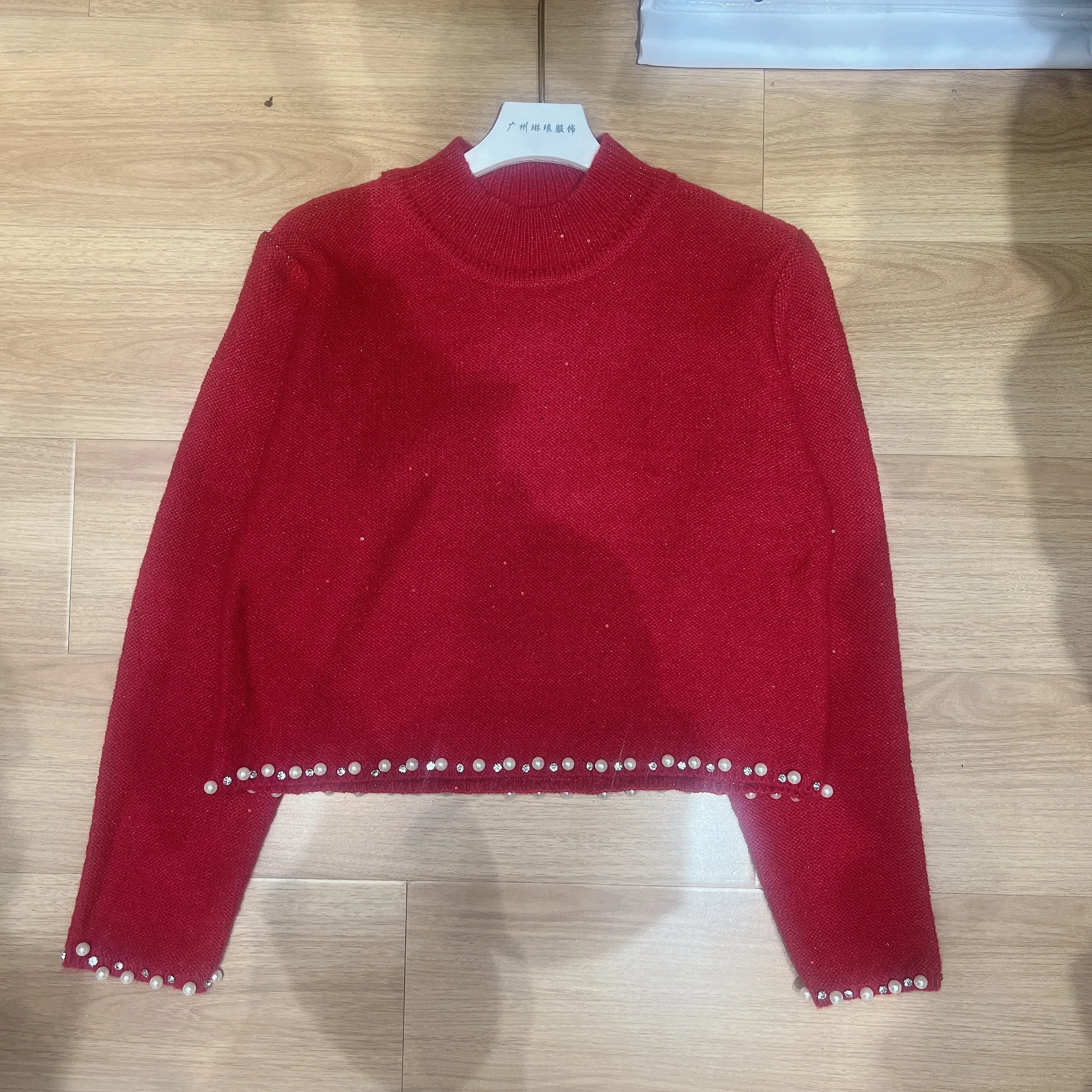 الملابس النسائية الخريف الربيع الجولة الرقبة بلون الديكور البلوز طويلة الأكمام سترة محبوك مكتب سيدة الصوف القمم N581