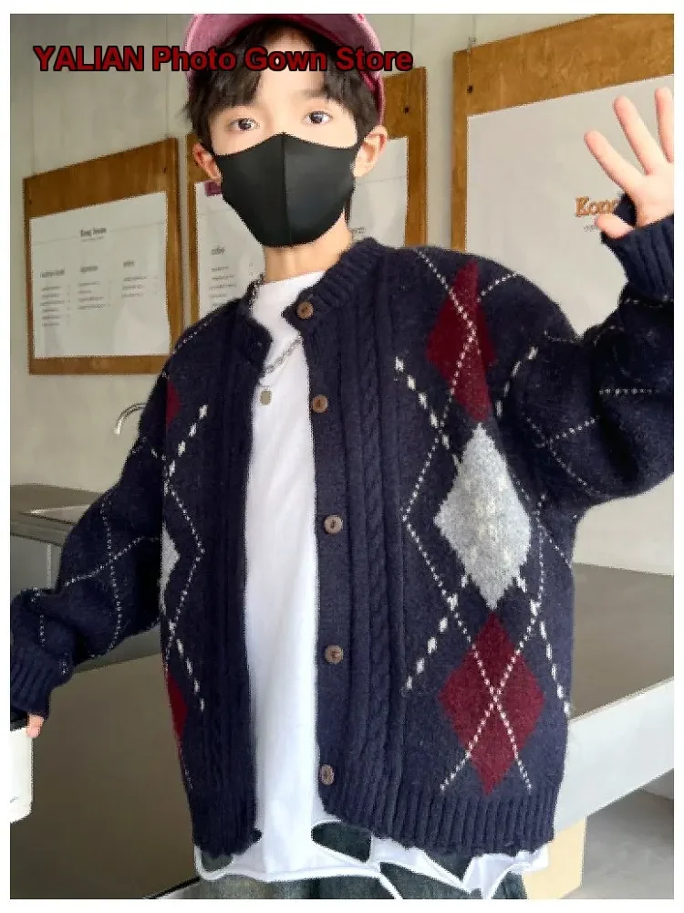 Boys Knit Top Kids Autumn Winter Long Sleeves Base Layer Top Solid Color Older Kids