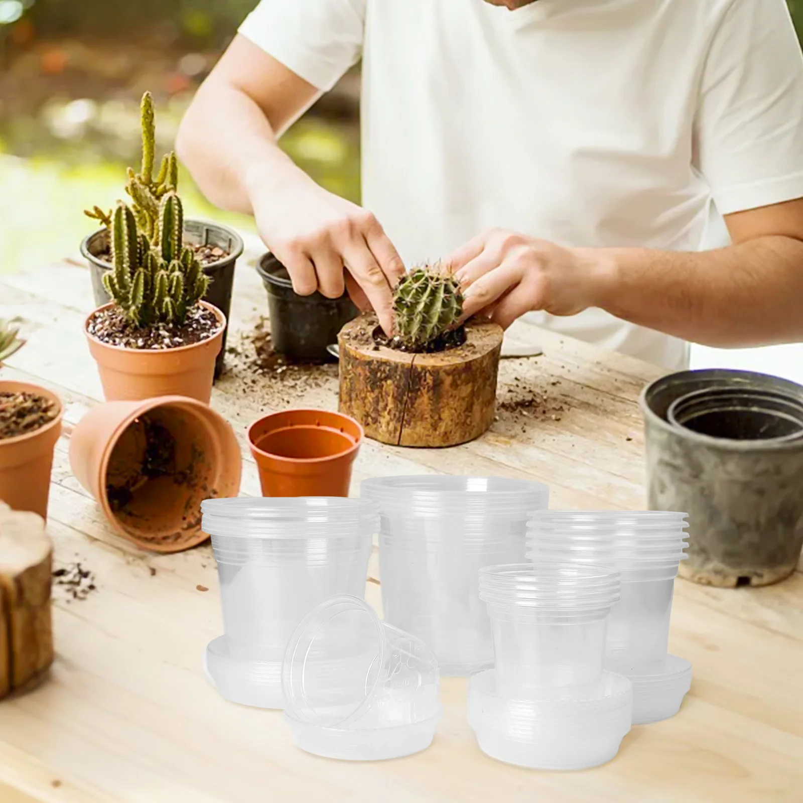 Clear Flowerpot Drainage Hole Pot Indoor Gardening Root Growth Visibility For Indoor Gardening Clear Nursery Pots For Plants
