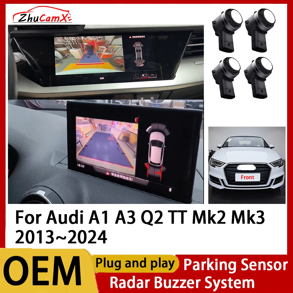 

ZhuCamX Front Rear Parking Sensor Assistance Backup Radar Buzzer System for Audi A1 A3 Q2 TT Mk2 Mk3 2013~2024