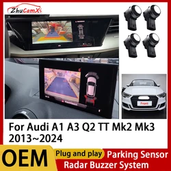 ZhuCamX 전방 후방 주차 센서 보조 백업 레이더 부저 시스템, 아우디 A1 A3 Q2 TT Mk2 Mk3 2013 ~ 2024