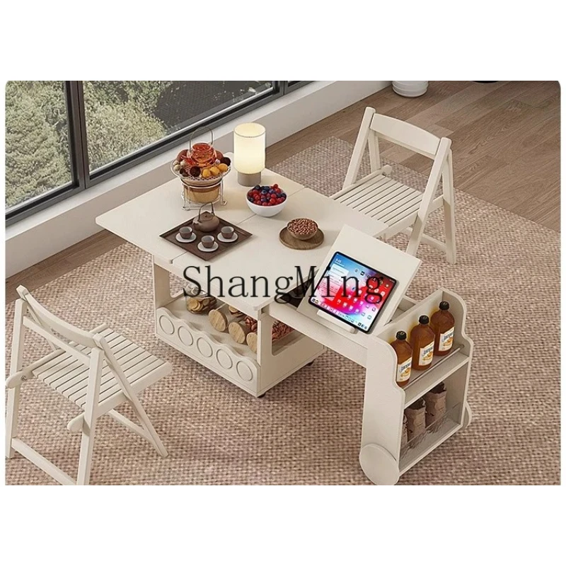 SM household simple coffee table living room small multi-functional deformation snack trolley storage
