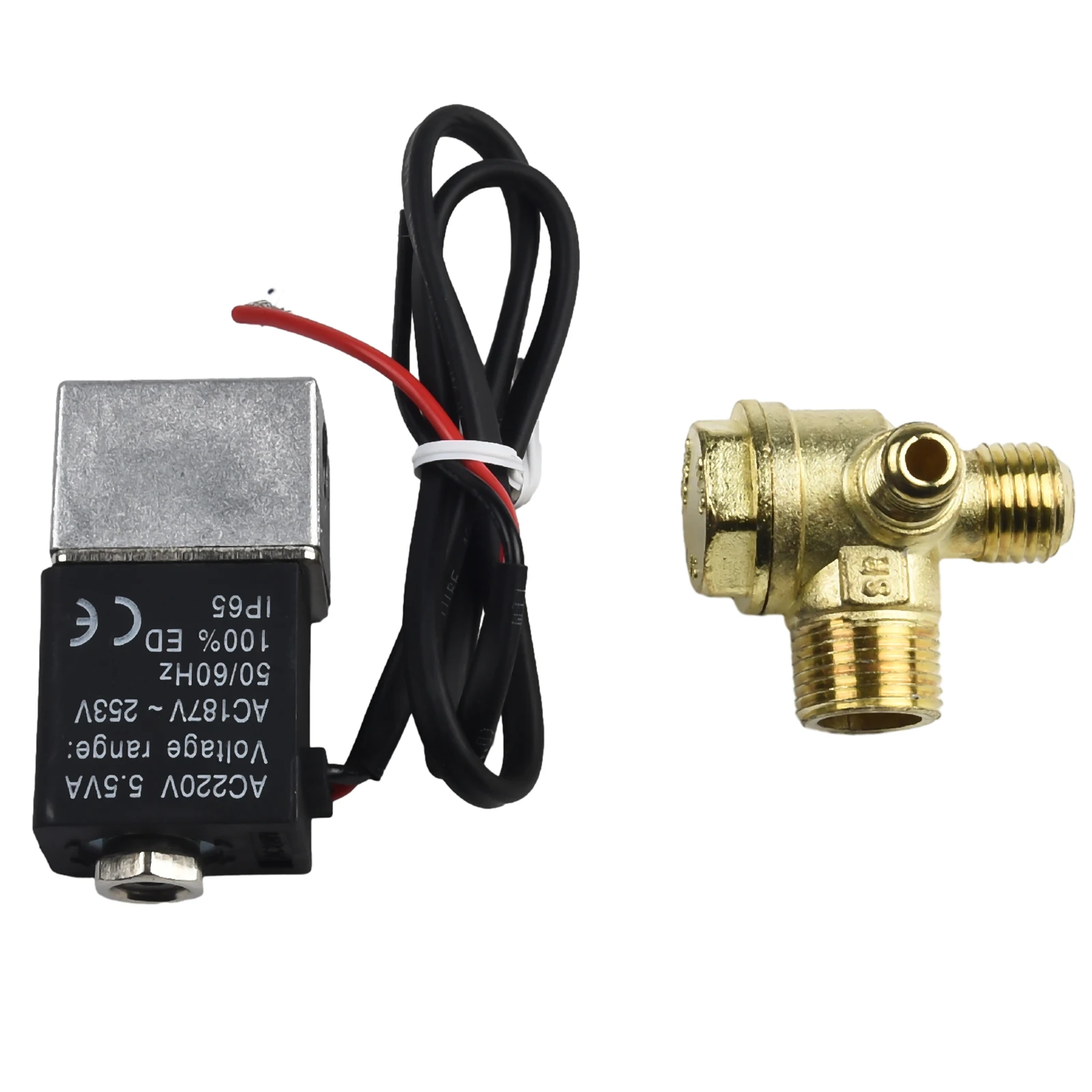 Zinc One-way Valve Solenoid Valve Steam Thread Connection Components Cut-off Fits Air Compressor Mute Oil-free