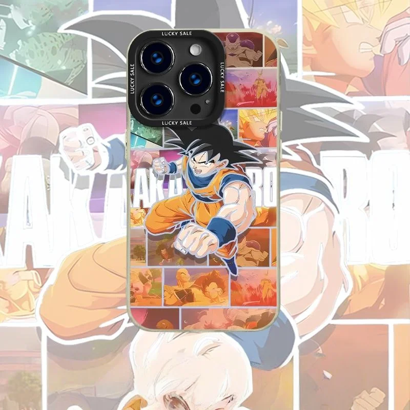 Son Goku Anime Dragon Ball Laser Phone Case for iPhone 11 12 13 14 15 16 17 Pro Max Plus Air mini 17ProMax DRAGON BALL Z Cover view 2