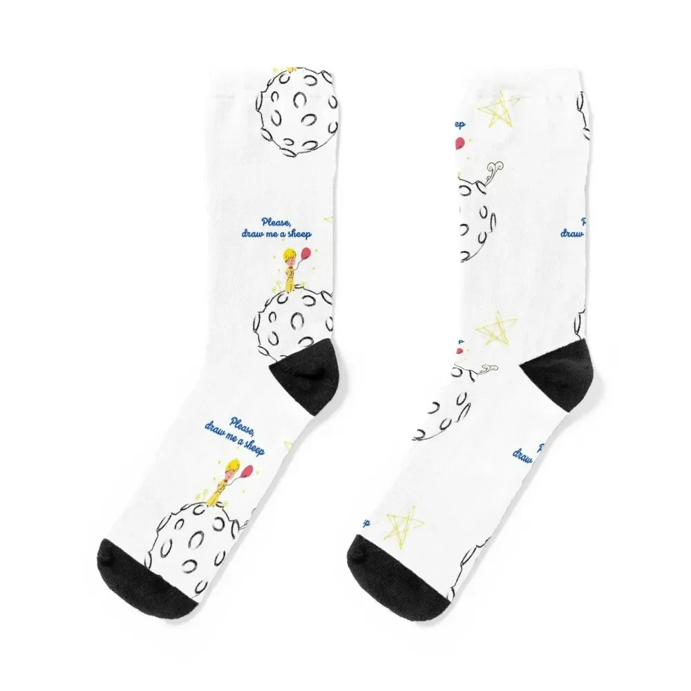 

Le petit prince _ Please draw me a sheep Socks designer winter gifts christmas gift Rugby Men's Socks Women's