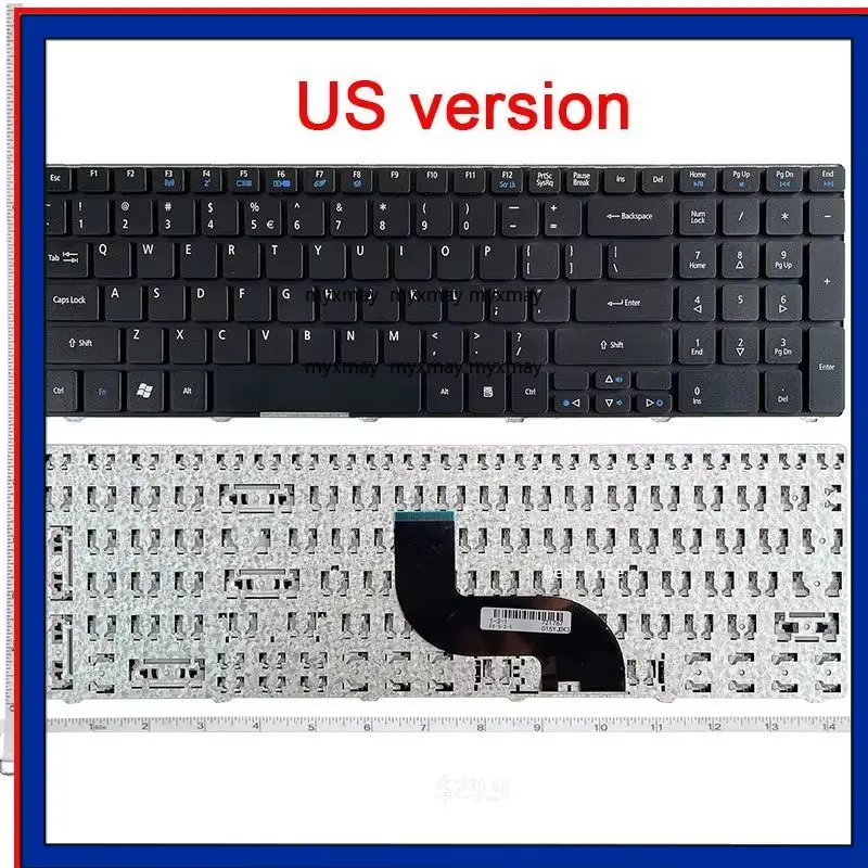 

English Laptop Keyboard for ACER Aspire 5742 7735 5253 5333 5340 5349 5360 5733 5733Z 5750Z 5750ZG US Replace Keyboard black