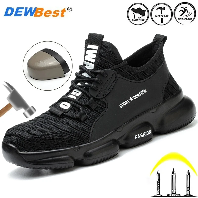 

Lightweight, casual, breathable steel toe cap, anti smashing Kevlar midsole, anti puncture solid outsole protective shoes