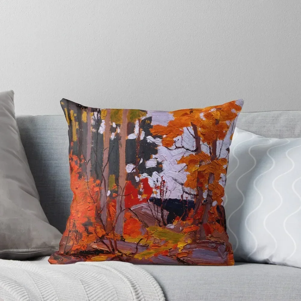 Tom Thomson - Autumn, Algonquin Park Throw Pillow Plaid Sofa luxury decor pillow