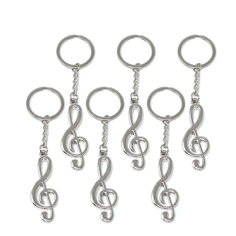 

120Pcs Musical Note Key Chain Metal Keychain Small Music Pendant Sign for Christmas Fist Day of School Gifts