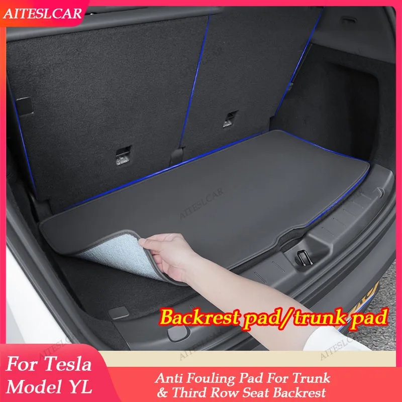 For 2026 6-Seater Tesla Model YL Trunk Mat, Model Y L Rear Trunk Partition Protection Mat, Anti-Wear and Scratch Protection