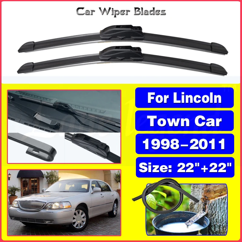 2pcs For Lincoln Town Car 1998 - 2011 Car Front Wiper Blades Windshield Windscreen Front Window Accessories 2009 2010 22