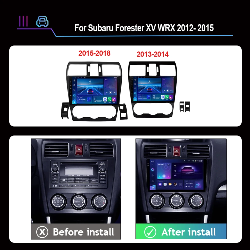 Android 16 For Subaru Forester XV WRX 2012-2015 Auto For Impreza Multimedia Radio Stereo Car GPS Player Navigation NO 2DIN