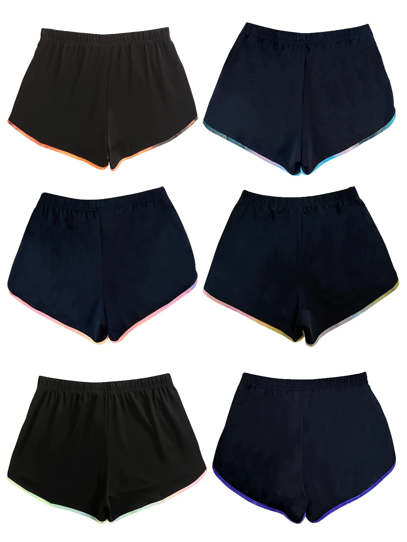 エレガントな方向性のある+6ピースセットのボウノットカジュアルファッションホームタイダイカラーブロックトリムサマーレディースショーツ