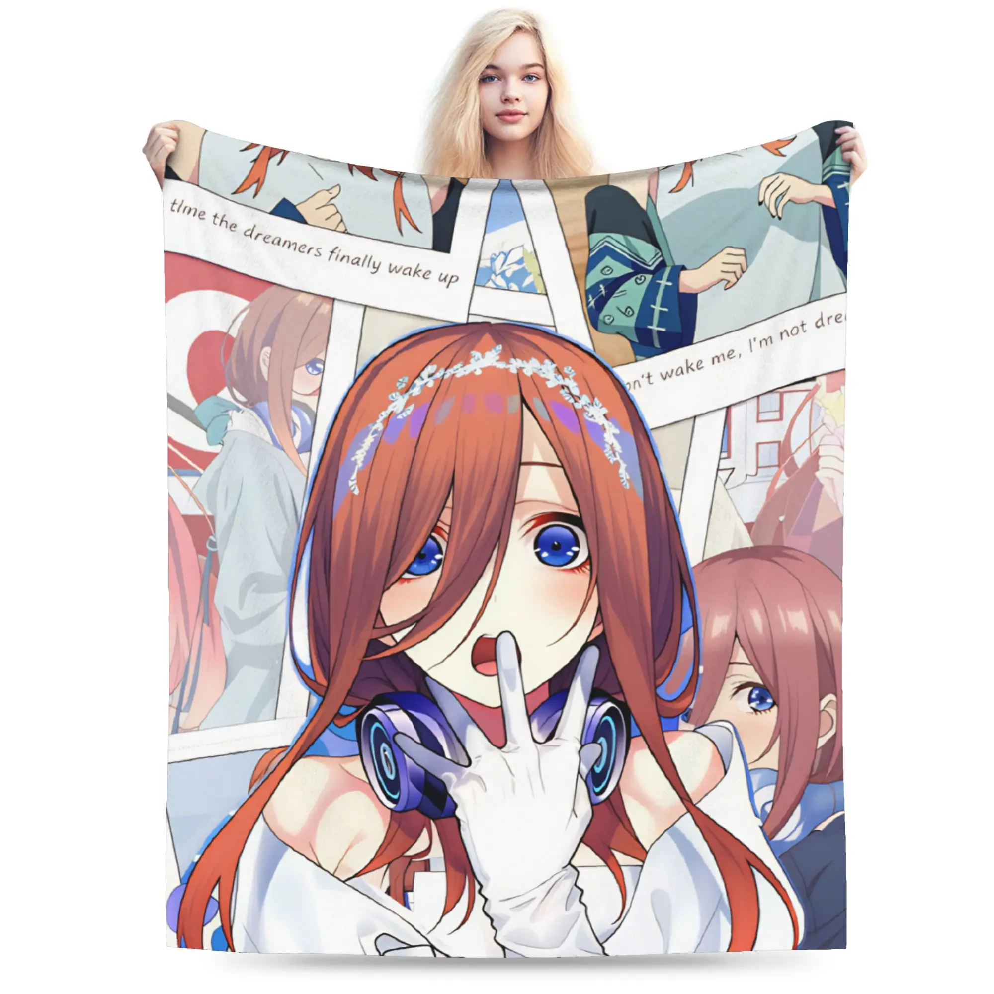 The Q-Quintessential Q-Quintuplets  Blanket Quality Warm  Bedding Throws Winter Girls Boys Couch Chair Sofa Bed Graphic
