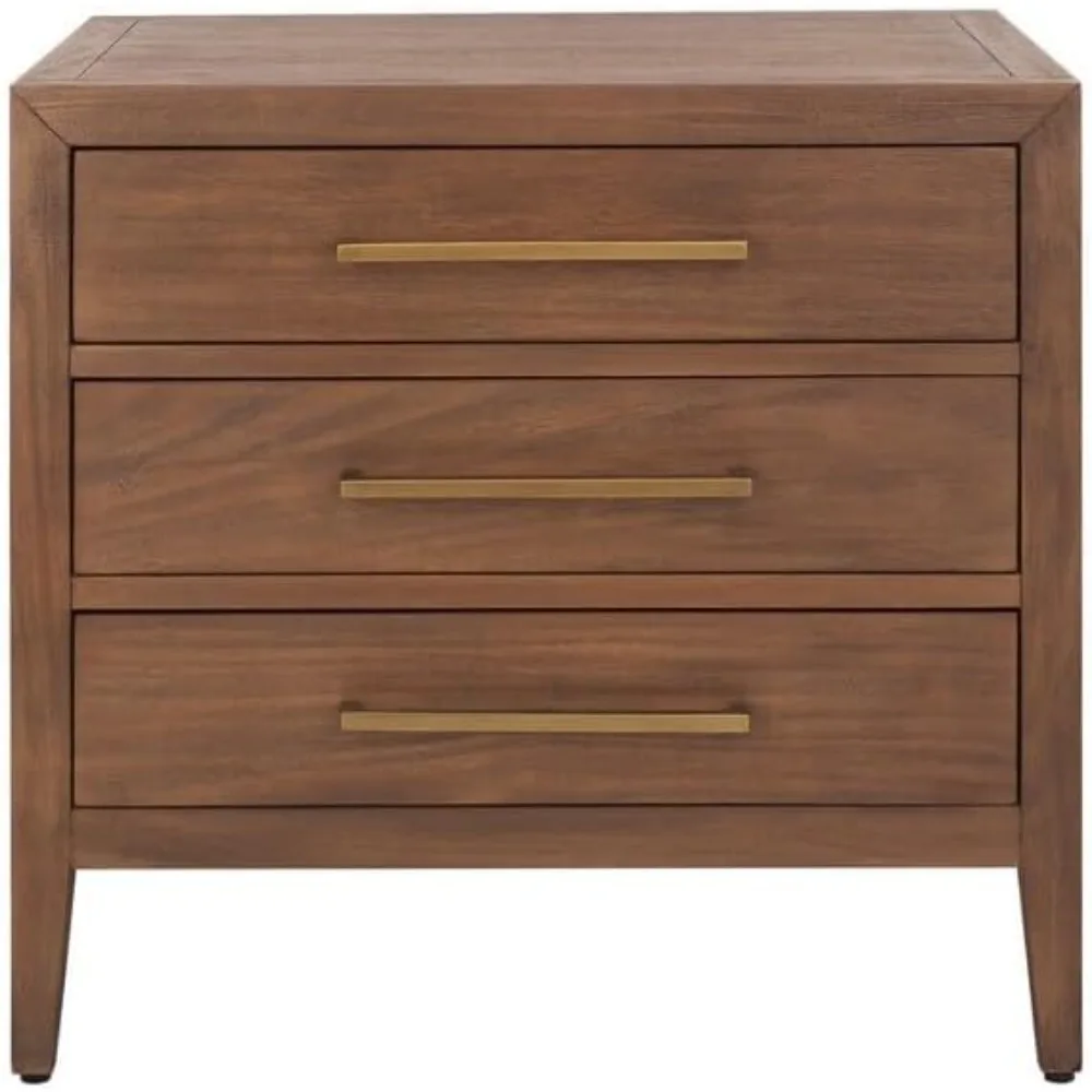 Couture Home Collection Ariella Brown 3-Drawer Wood Nightstand Table (Fully Assembled)